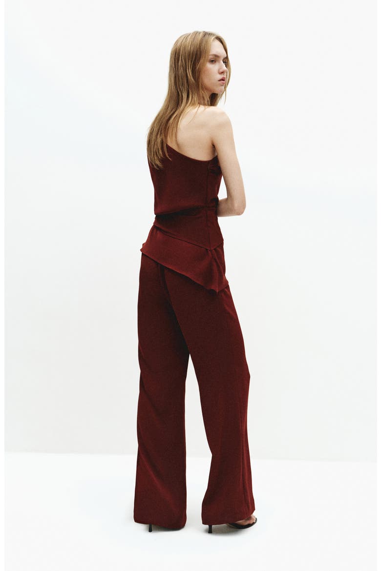 Sleeveless Asymmetric Jumpsuit, Alternate, color, MAROON