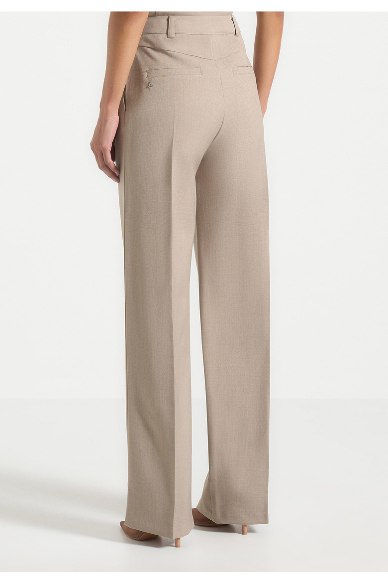 Julie Fluid Pleat Front Tailored Trousers, Alternate, color, Taupe
