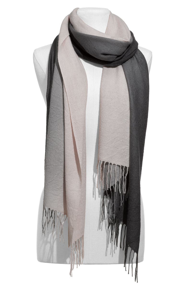 Nordstrom Tissue Weight Ombré Cashmere & Wool Scarf, Main, color, 