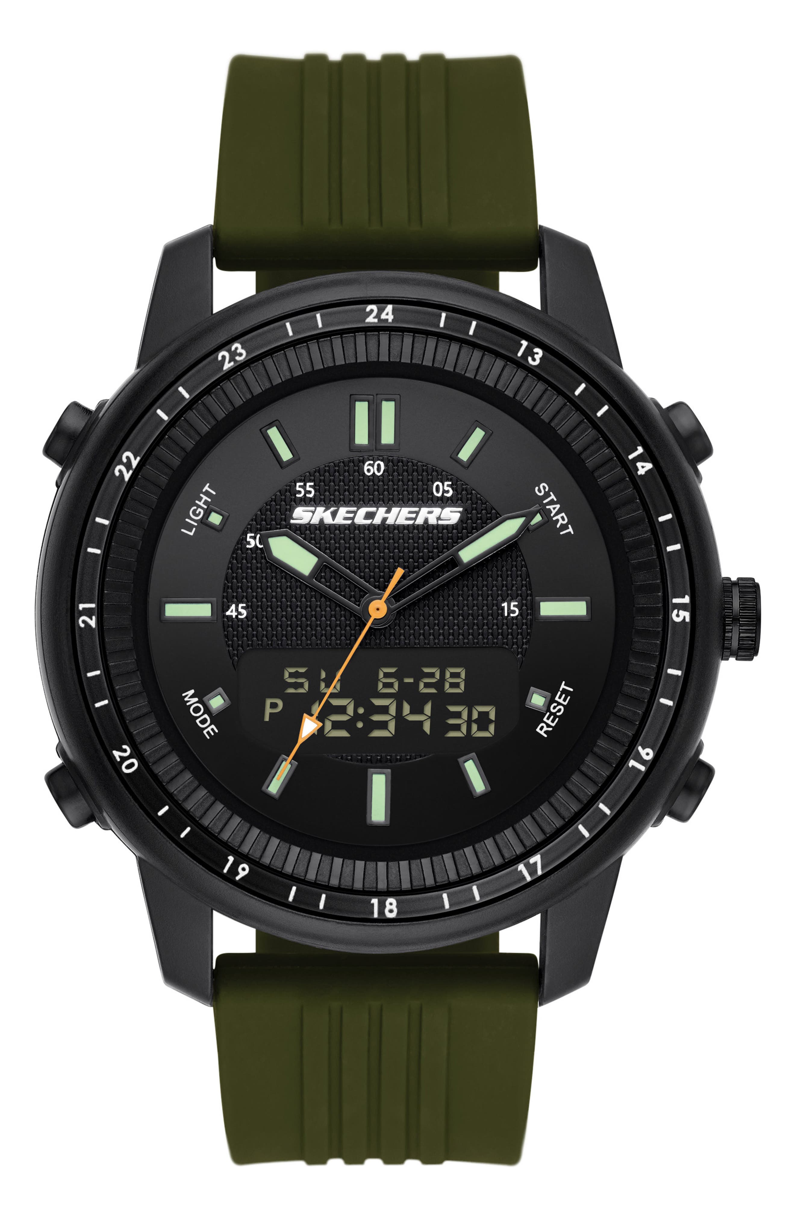 Wilkie Ana-Digi Silicone Strap Watch, 50mm