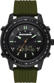 SKECHERS Wilkie Ana-Digi Silicone Strap Watch, 50mm