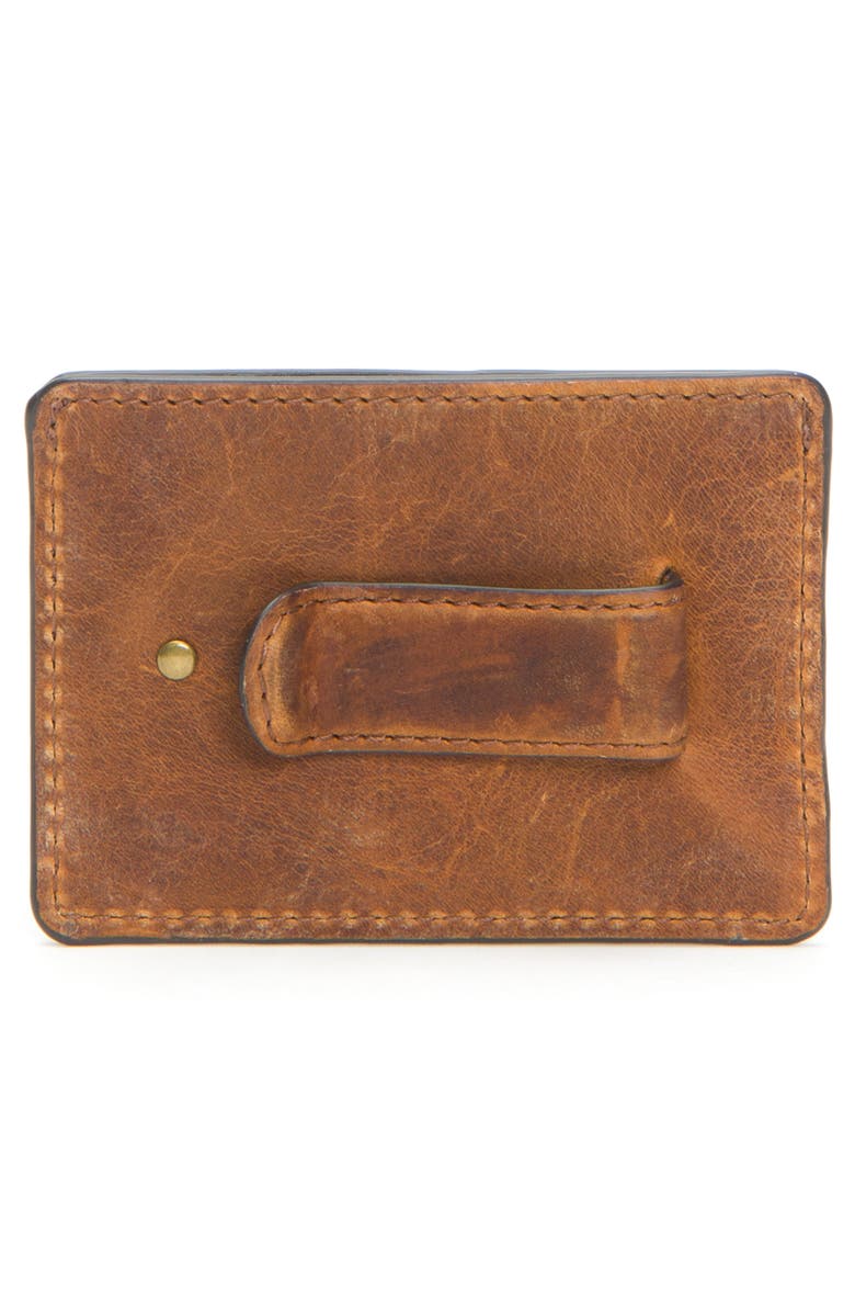Frye Logan Leather Money Clip Card Case, Alternate, color, Cognac