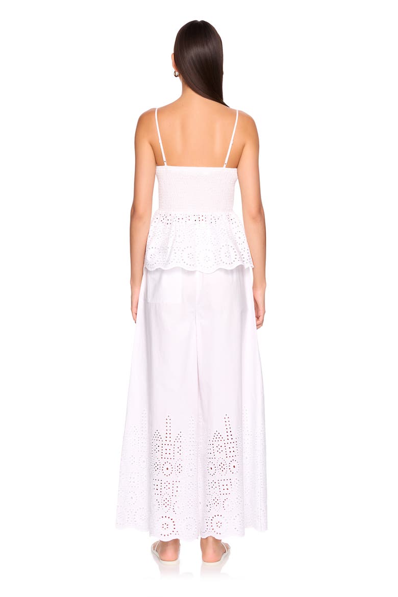 Embroidered Cotton Eyelet Wide Leg Pants, Alternate, color, SUGAR