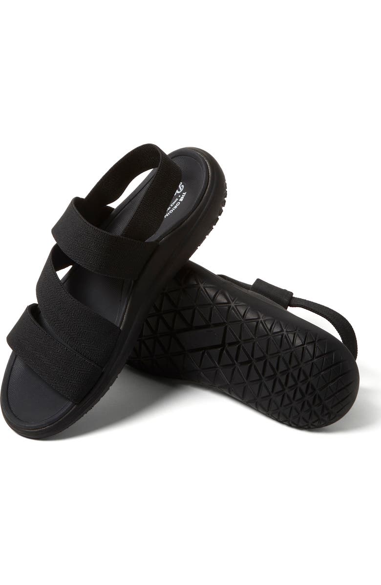 DEARFOAMS Emilia Elastic Gore Strappy Sandal, Alternate, color, Black