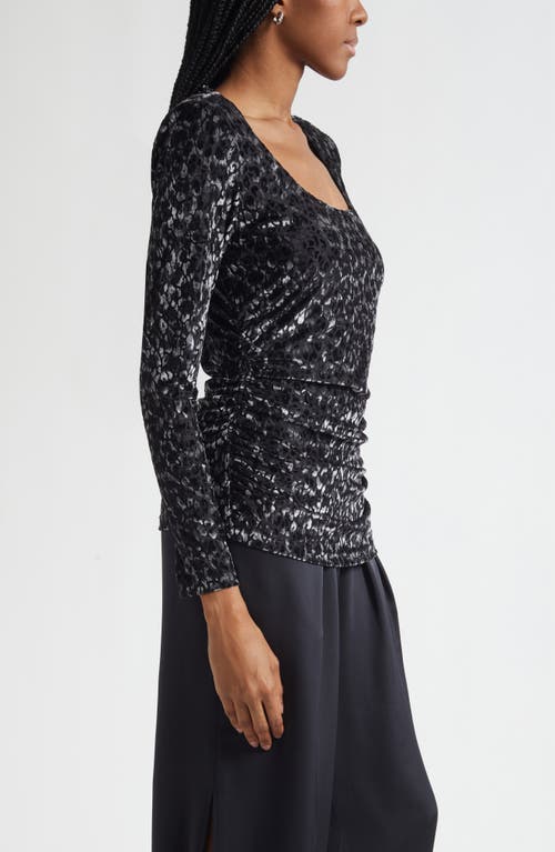 Ramy Brook Lira Jacquard Short Sleeve Knit Top In Black