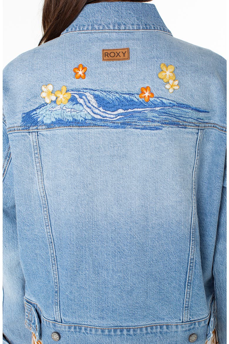 Big Wave Embroidered Denim Jacket (Women) | Nordstrom