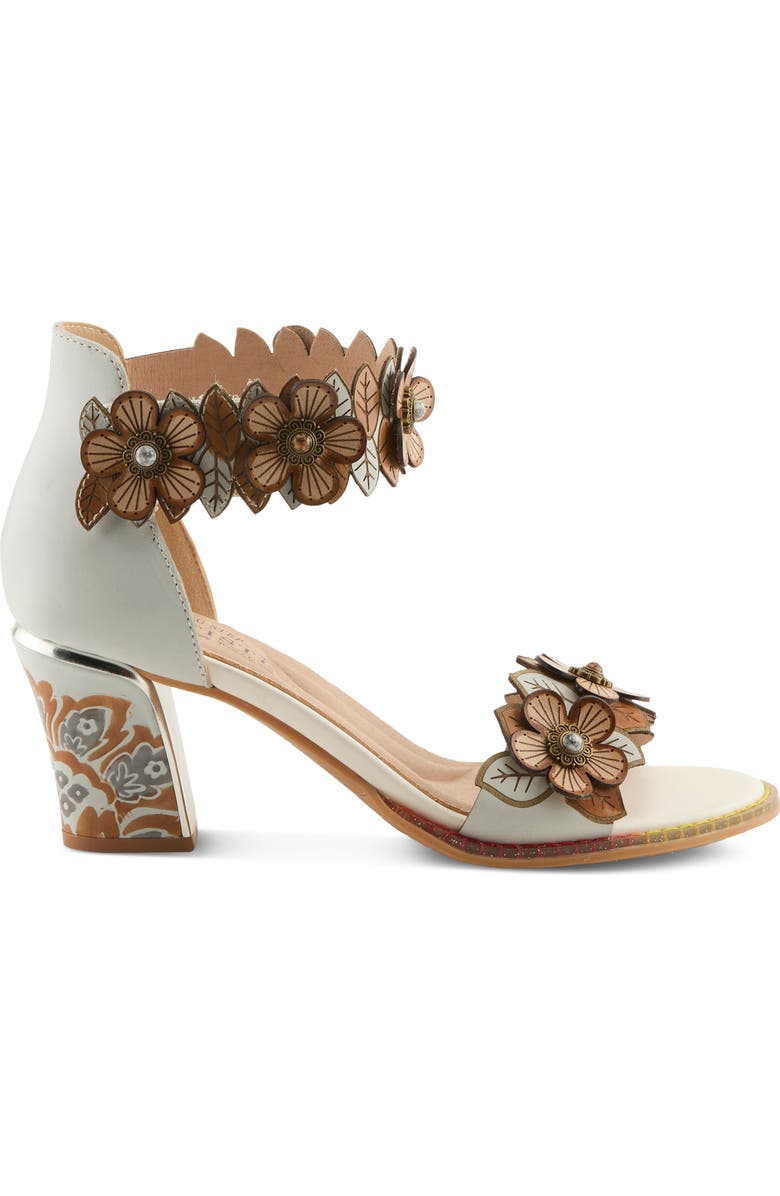 L'Artiste by Spring Step Double Love Ankle Strap Sandal, Alternate, color, White Multi