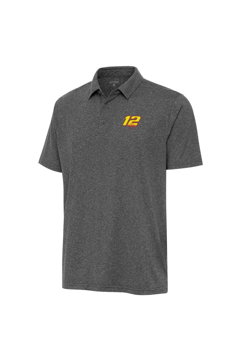 Men's Antigua Heather Black Ryan Blaney Par 3 Polo, Main, color, Heather Black