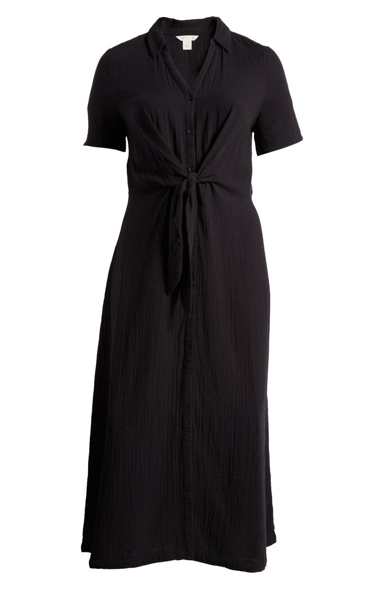 Caslon<sup>®</sup> Tie Front Cotton Gauze Maxi Dress, Alternate, color, 