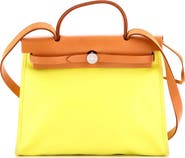 Pre-Owned Hermes Herbag Zip Berline Vache Canvas and Leather 31