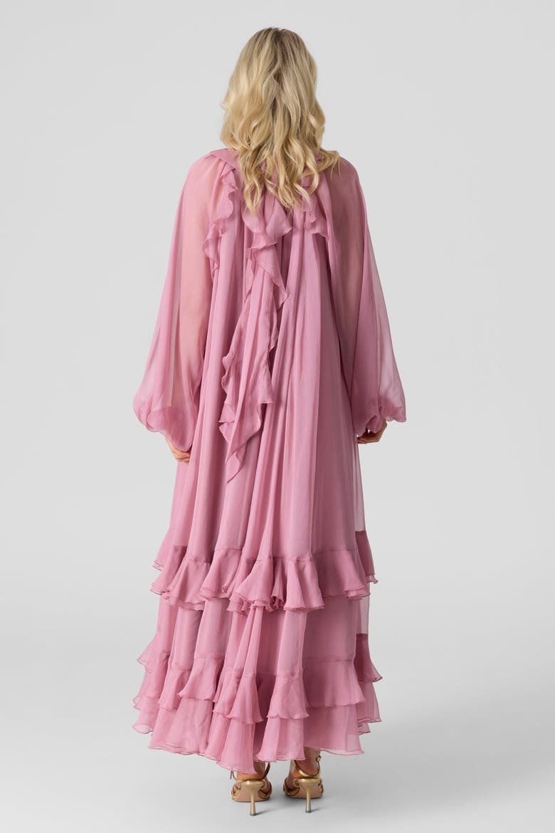 Silk Chiffon Maxi Dress, Alternate, color, Dusty Rose