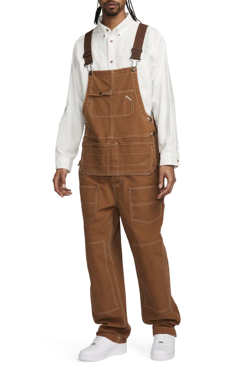 Cotton Canvas Carpenter Overalls, Main, color, LIGHT BRITISH TAN/ CACAO WOW