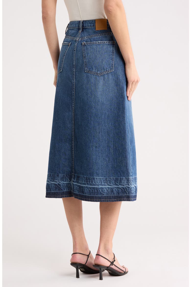 Della Released Hem Denim Midi Skirt, Alternate, color, CORONADO