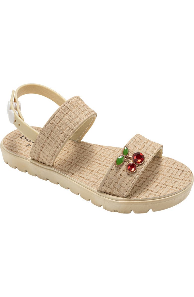bebe Macey Cherry Sandal, Main, color, Tan