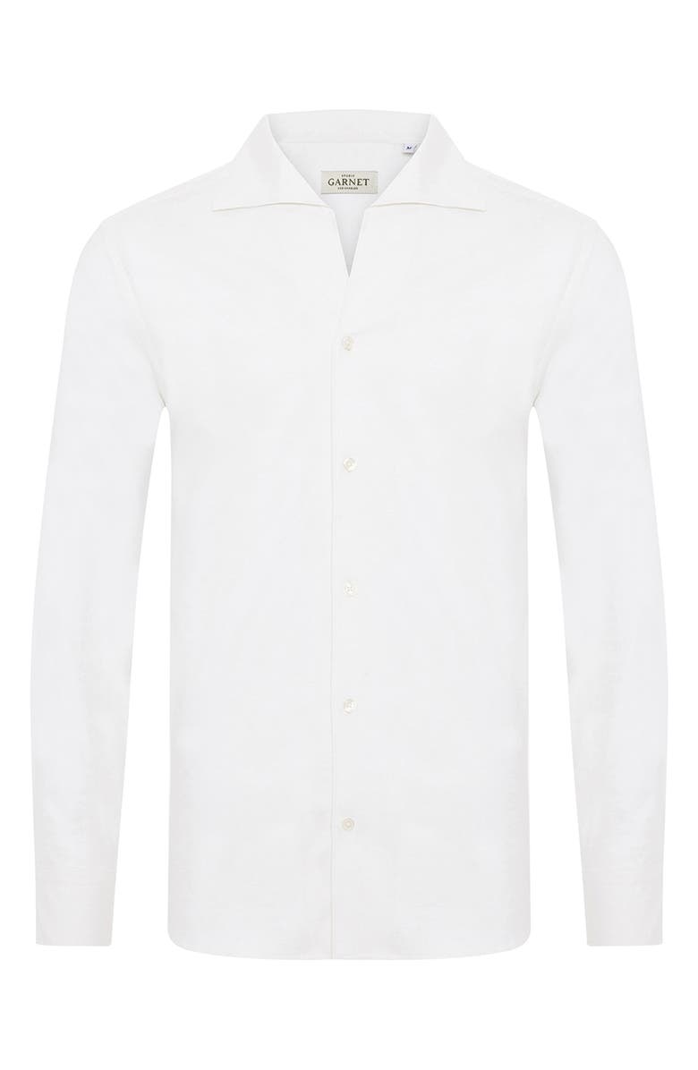 STUDIO GARNET LOS ANGELES Textured One-Piece Collar Shirt, Alternate, color, White