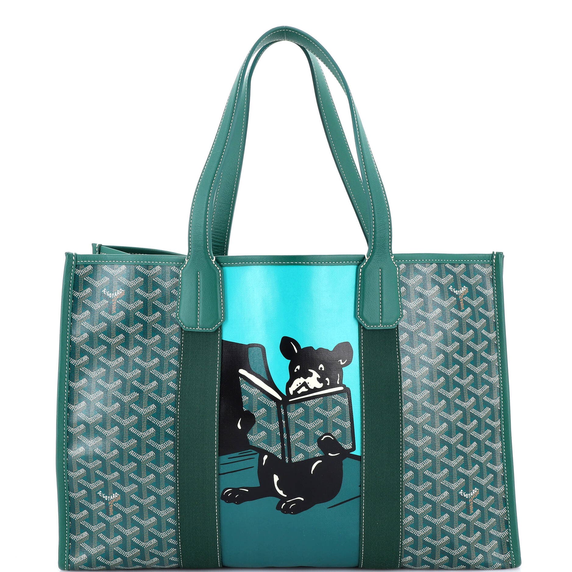 Pre-Owned Goyard Villette Tote Printed Coated Canvas MM, Main, color, Green