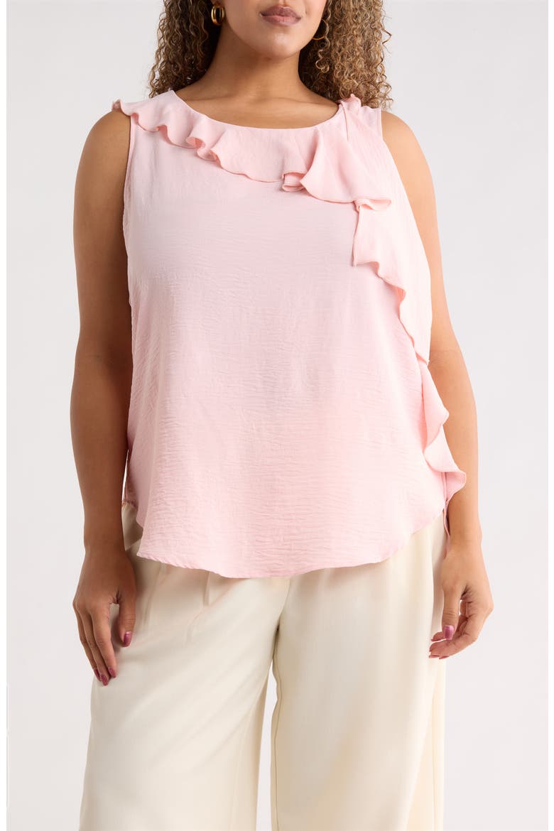 Ruffle Front Sleeveless Top, Main, color, PINK
