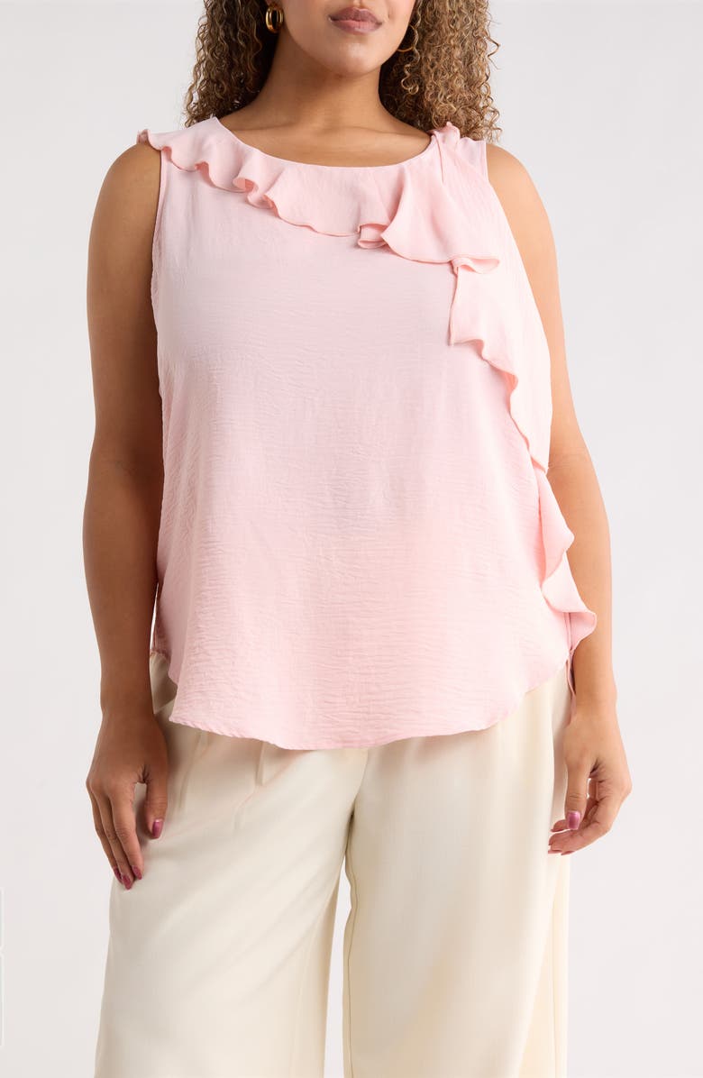 Renee C Ruffle Front Sleeveless Top, Main, color, Pink