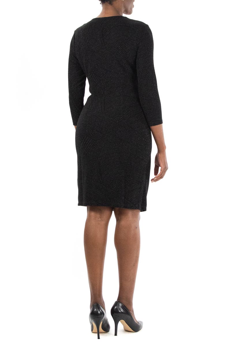 Nina Leonard O-Ring 3/4 Sleeve Wrap Dress, Alternate, color, 