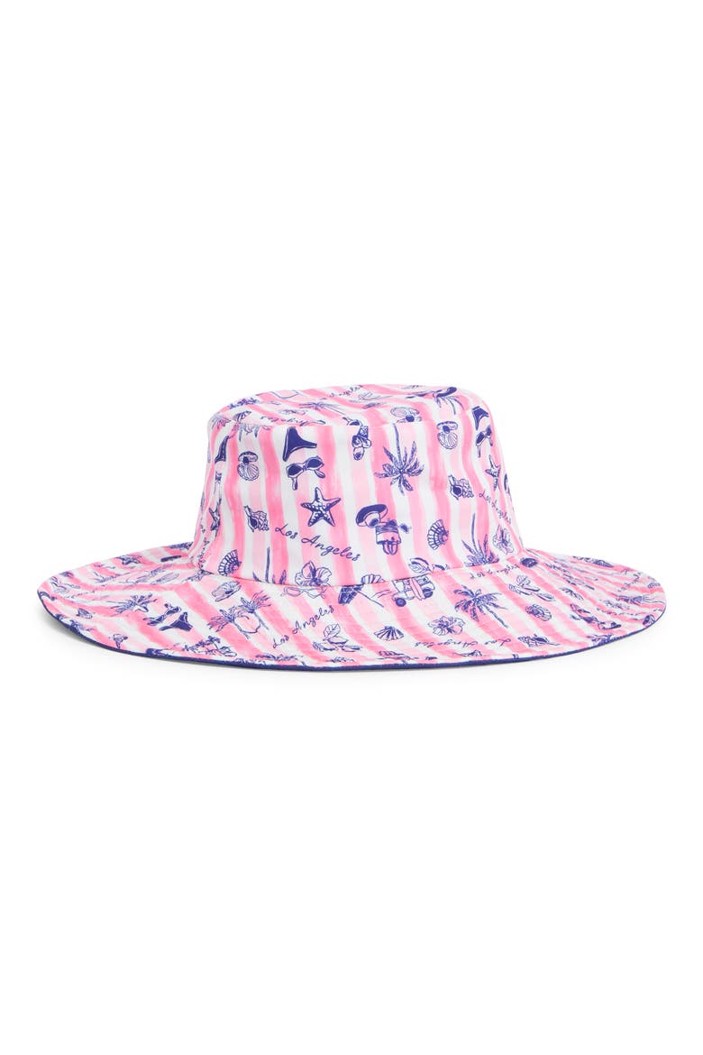 Reversible Wide Brim Bucket Hat, Main, color, PINK