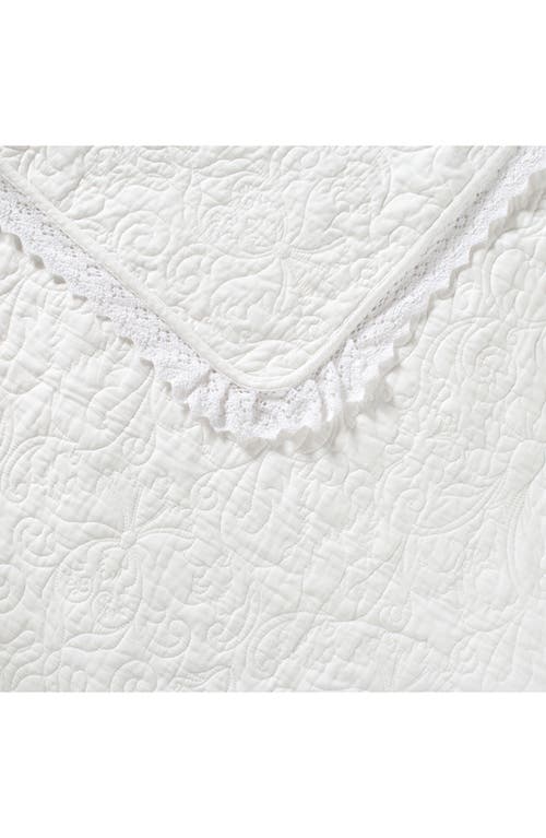 Laura Ashley Heirloom Crochet Quilt Set In White