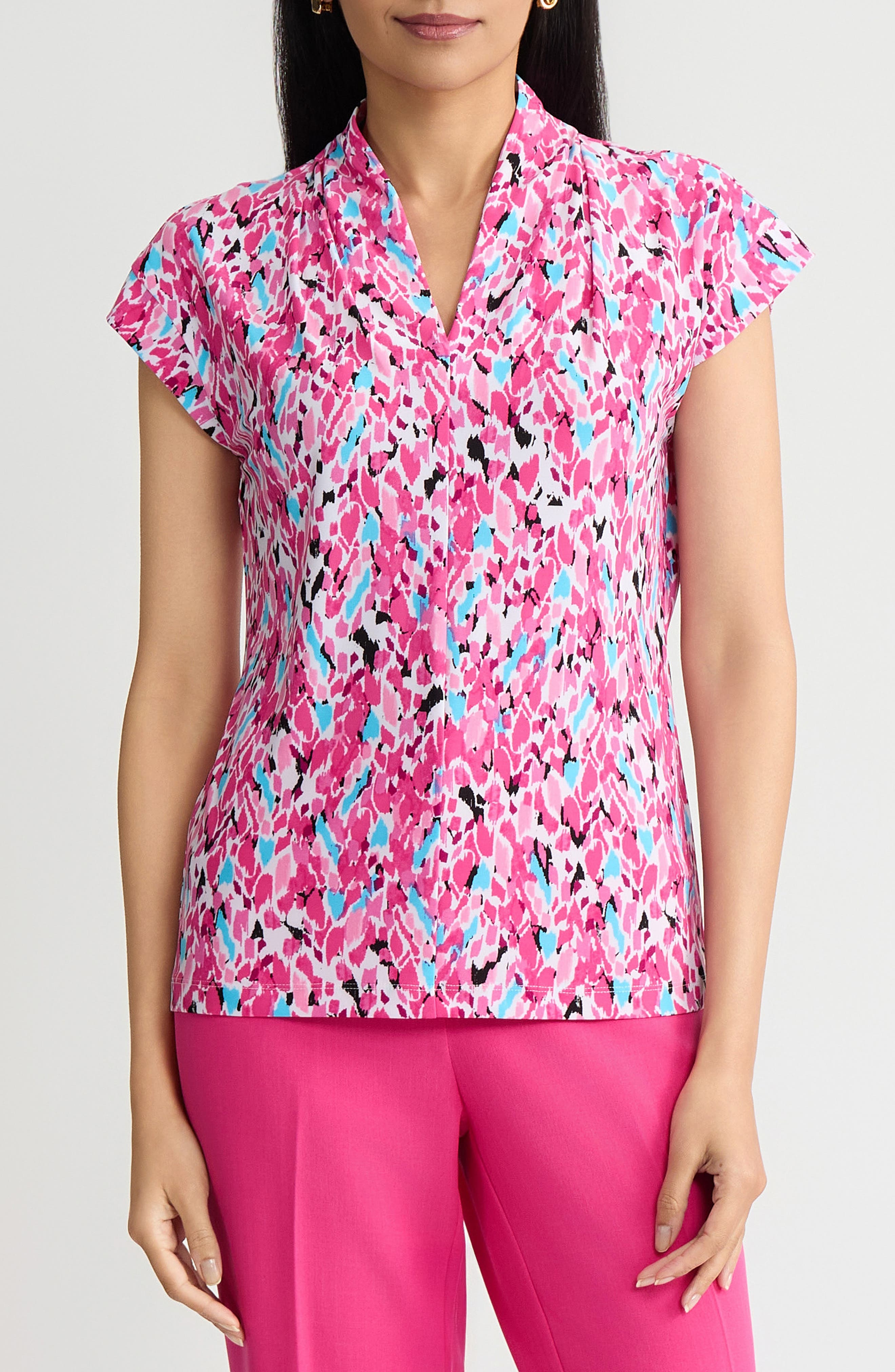 Printed Dolman Sleeve Top