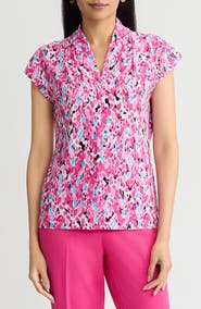 KASPER Printed Dolman Sleeve Top