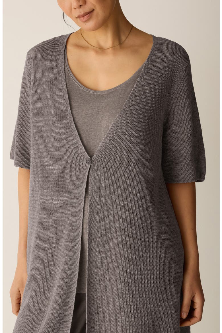 Organic Linen Cardigan, Alternate, color, WALNUT