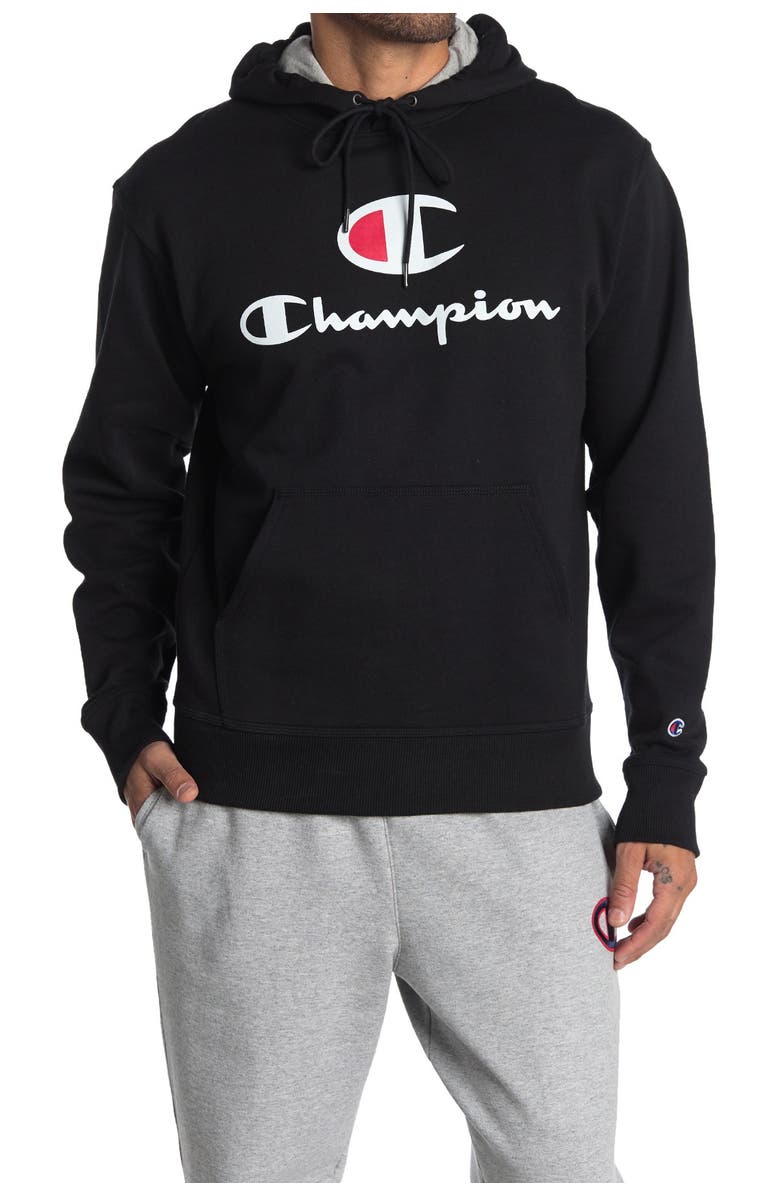 Champion Powerblend Screenprint Hoodie, Main, color,