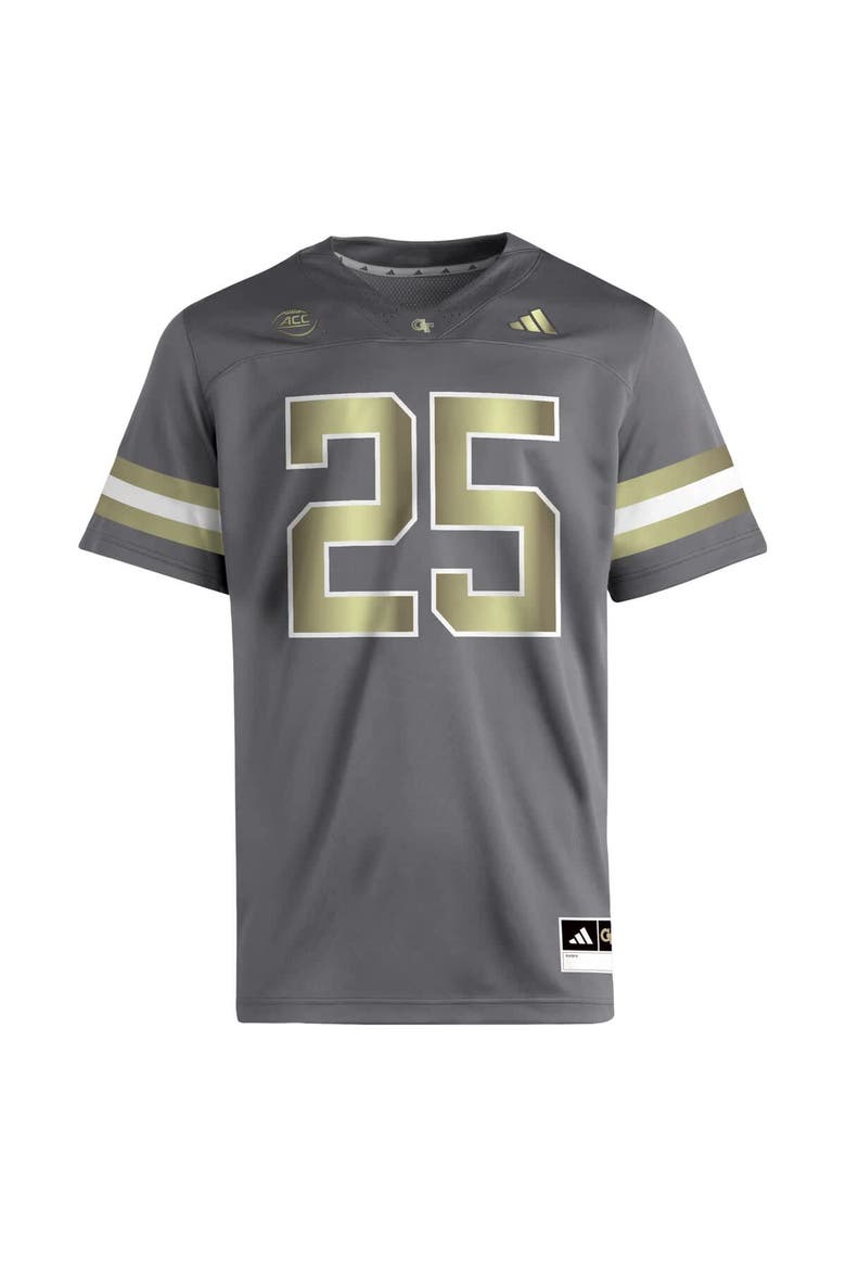 Men's adidas #25 Gray Georgia Tech Yellow Jackets Premier Jersey, Alternate, color, Gray