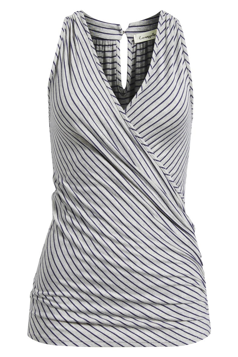Wrap Halter Tank, Alternate, color, HEATHER GREY