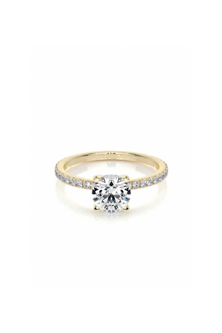 Round Cut Cubic Zirconia Solitaire Ring, Main, color, GOLD