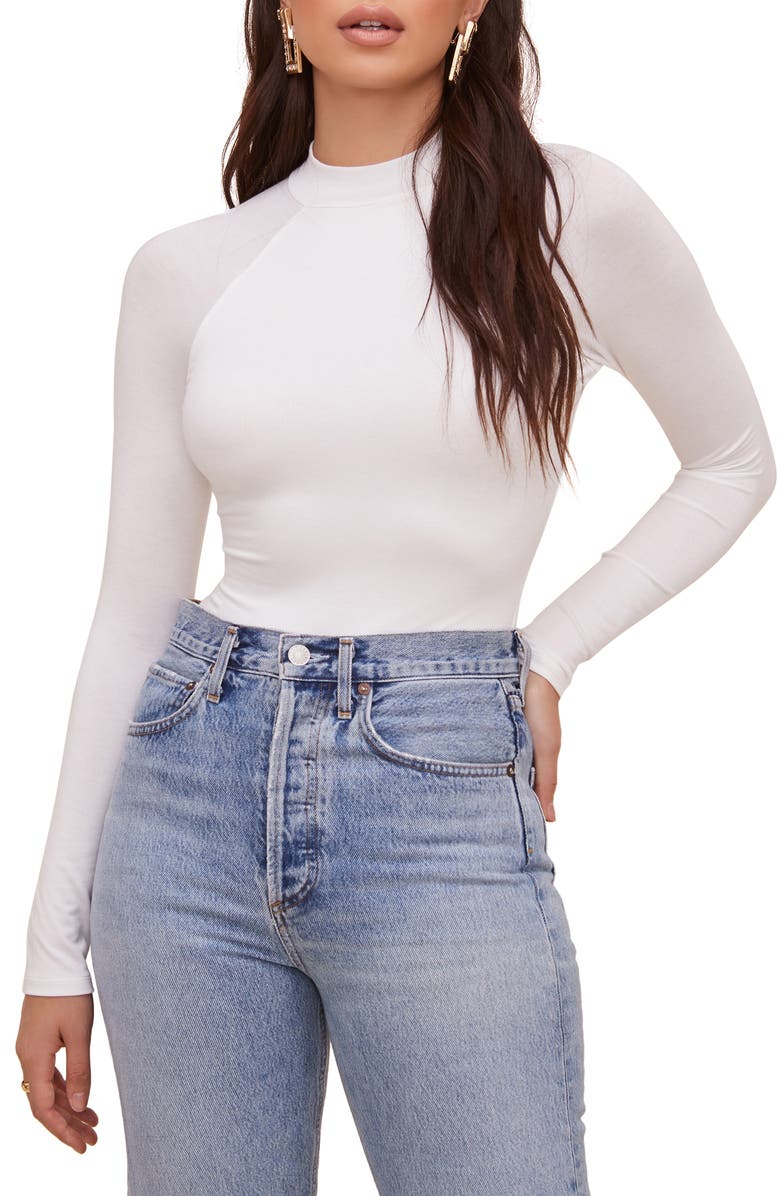 ASTR the Label Mock Neck Bodysuit, Main, color, Off White