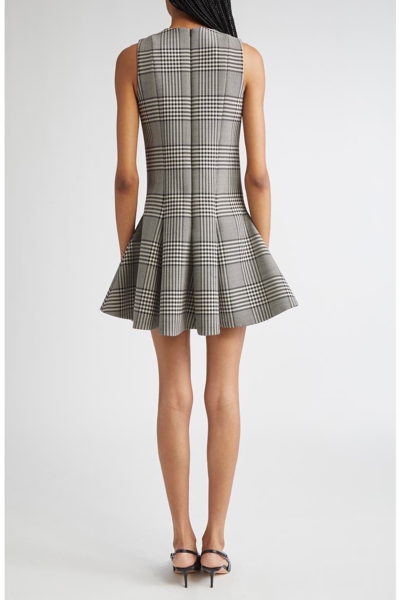 The Sophie Prince of Wales Plaid Virgin Wool Fit & Flare Minidress, Alternate, color, PRINCE OF WALES PLAID