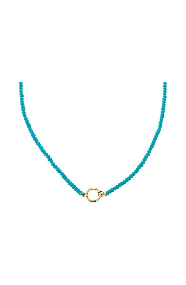 BY ADINA EDEN Turquoise Beaded Toggle Charm Necklace 14K, Main, color, Turquoise
