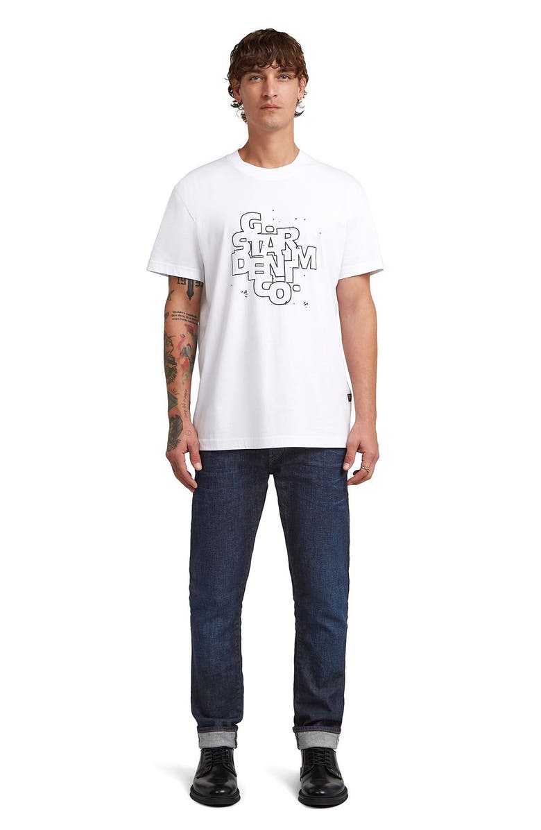 G-STAR HD Print Organic Cotton Graphic T-Shirt, Alternate, color, White