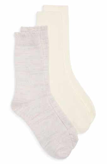 2-Pack Marled Scalloped Crew Socks