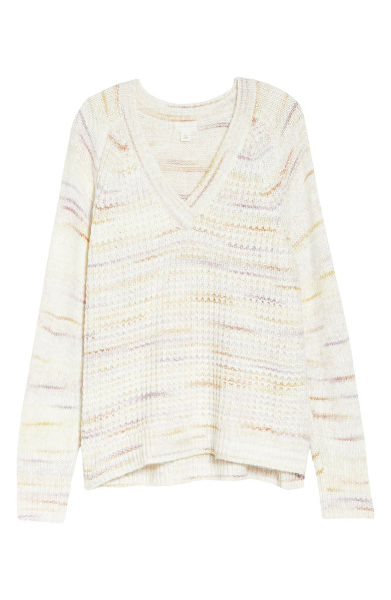 Caslon<sup>®</sup> Space Dye V-Neck Pullover, Alternate, color,
