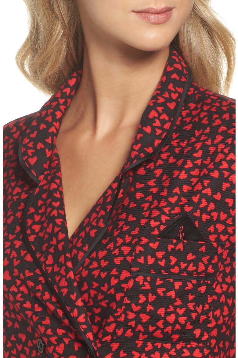 ROOM SERVICE Shorty Flannel Pajamas, Alternate, color, RED
