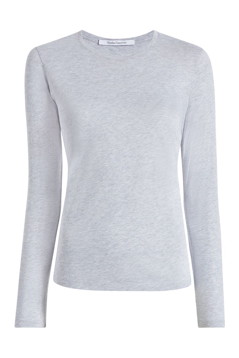 LONG SLEEVE TEE, Alternate, color, HEATHER GREY
