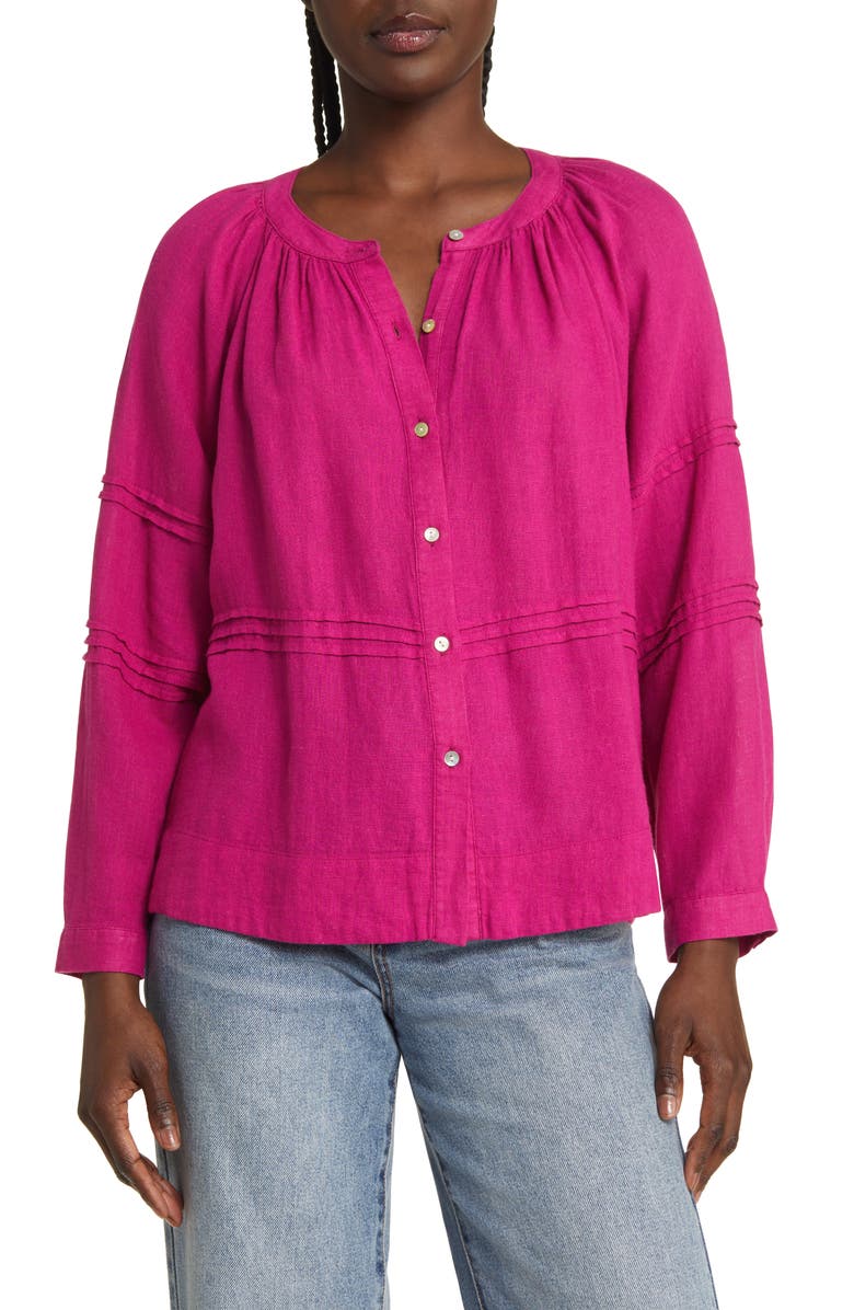 Rails Frances Linen Blend Button-Up Shirt | Nordstromrack