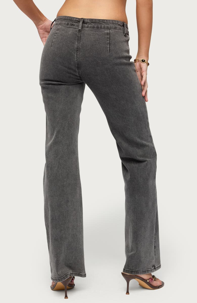 EDIKTED Grommet Straight Leg Jeans, Alternate, color, Black-Washed