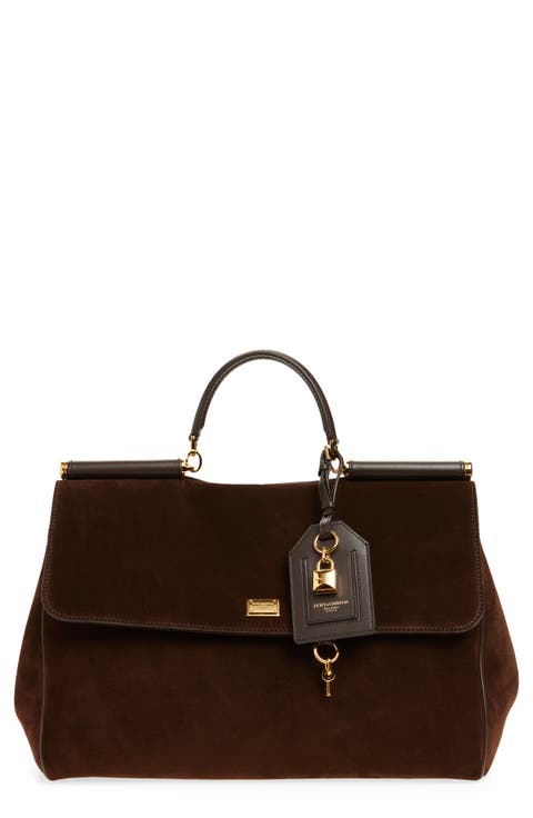 My Sicily East/West Suede Handbag