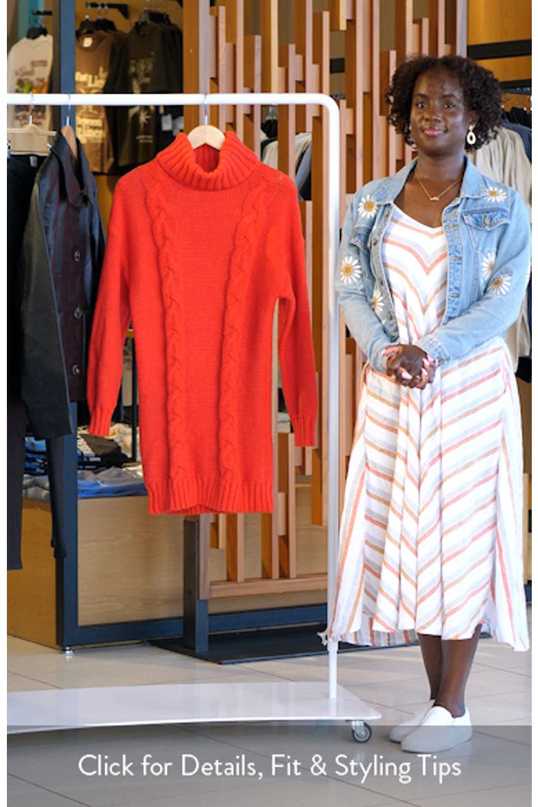 Olivia Turtleneck Long Sleeve Mini Sweater Dress video