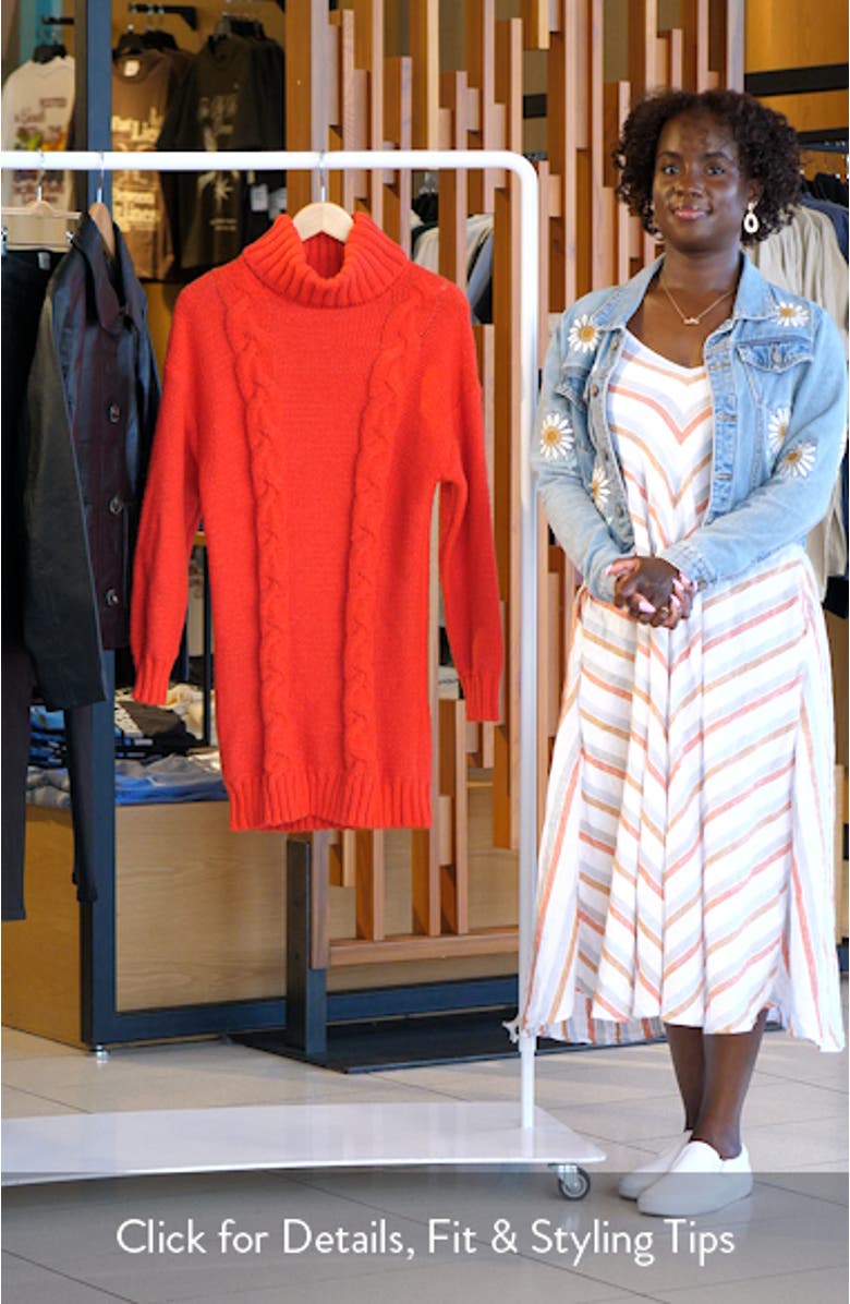 Olivia Turtleneck Long Sleeve Mini Sweater Dress, sales video thumbnail