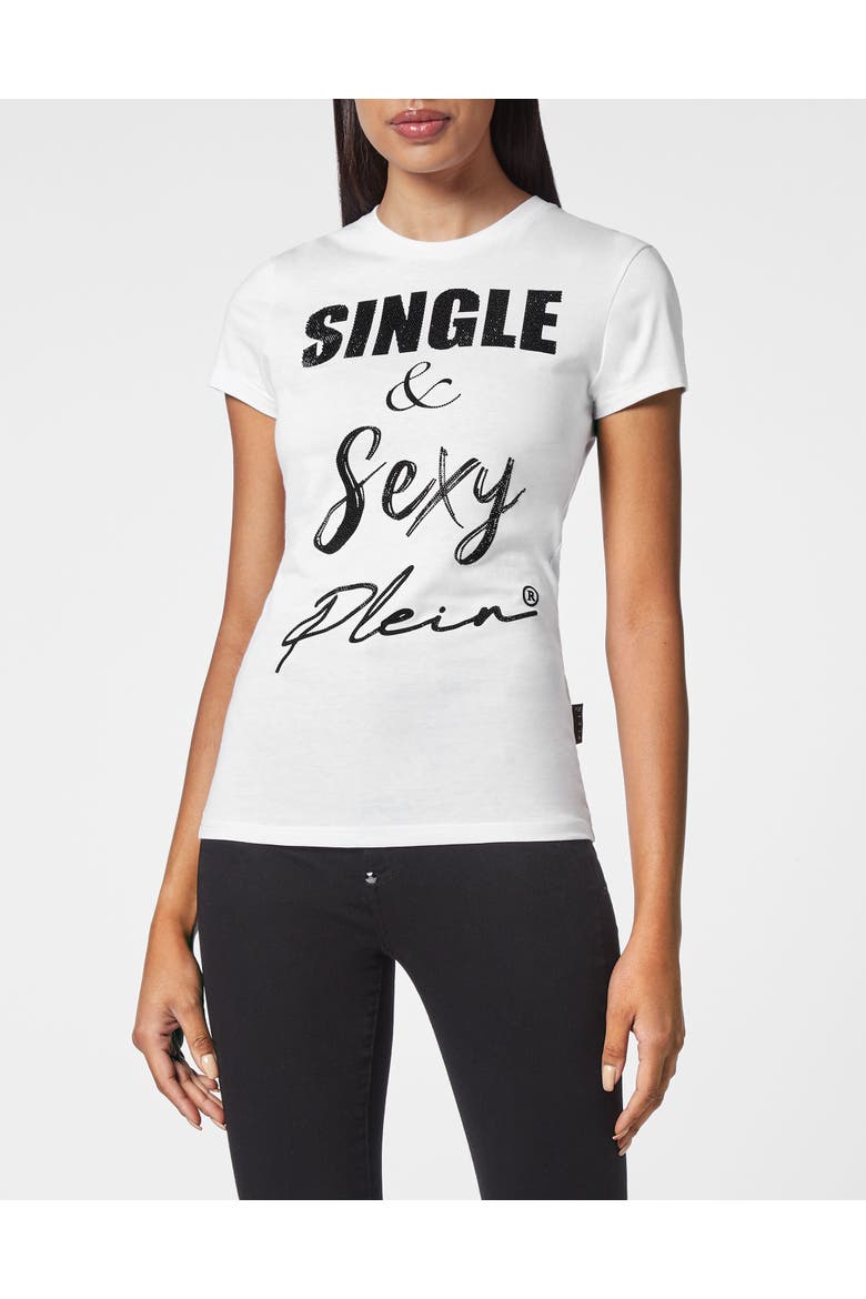 T-Shirt Round Neck Women, Main, color, white