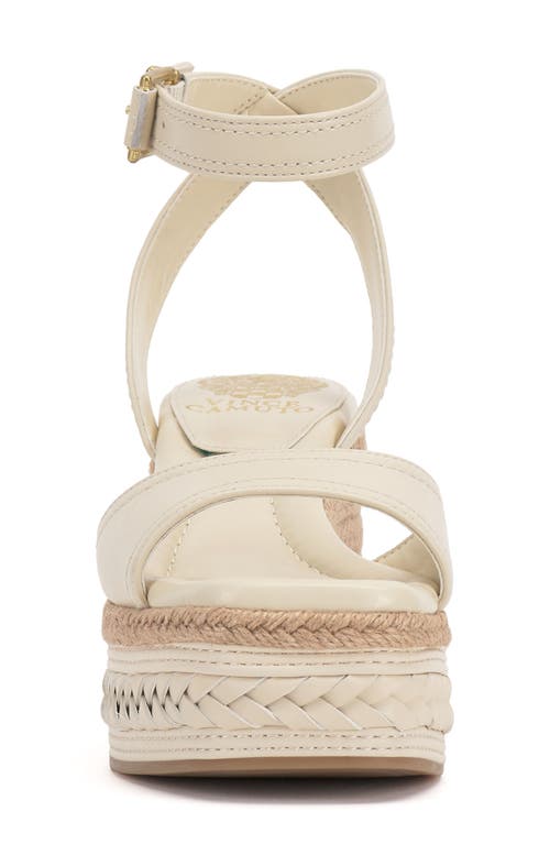 Vince Camuto Lilla Ankle Strap Platform Wedge In Panna Creme
