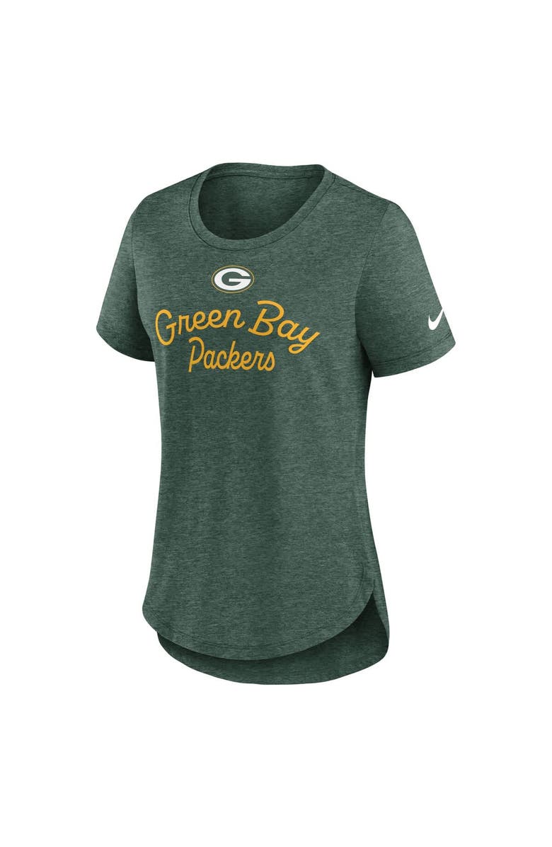 Nike Women's Nike Green Green Bay Packers Script Tri-Blend T-Shirt, Alternate, color, Green