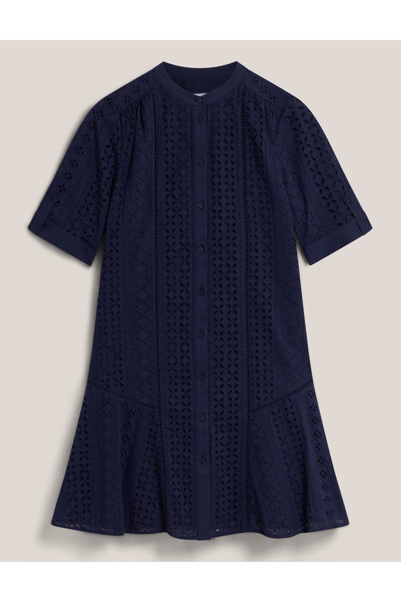 Jasmine Short Sleeve Flared Mini Dress, Alternate, color, True Navy