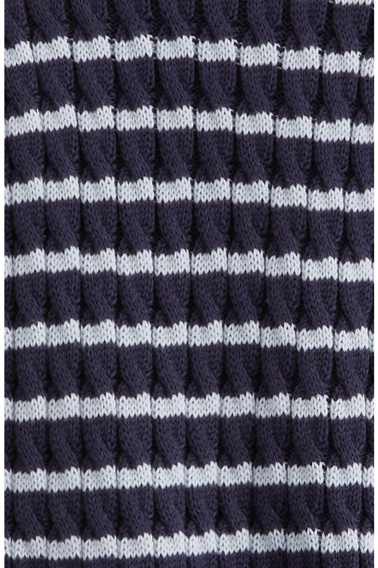 Cable Sweater Romper, Alternate, color, NAVY PEACOAT - BLUE FEATHER